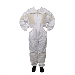 Custom White Beekeeper Work Coverall Protective Cotton <b>Bee</b> <b>Suit</b> with Fencing Veil Breathable Beekeeping Romper - Product Image 5