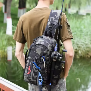 Sac à dos multifonctionnel étanche pour la pêche à la carpe Sac à dos de pêche de grande capacité avec pochette pour porte-canne - Product Image 4