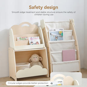 Bibliothèque modulaire en bois pour enfants en 3 pièces, bibliothèque sur pied en bois massif, rangement pour livres et jouets pour enfants, combinaison d'armoires - Product Image 3