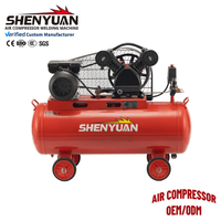 Compresseur d'air industriel à courroie Shenyuan de haute qualité 185 l/min 8 bars 115 psi V2051 100 l 1,5 ch