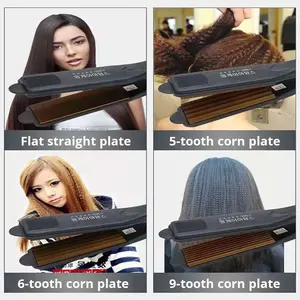Fer à friser transfrontalier, pince à cheveux, lisseur pour cheveux raides, frange volumineuse, lisseur double usage, pince à permanente haute couronne, portable - Product Image 5
