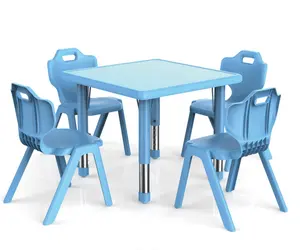 学校教室設備キッズプラスチックテーブル耐火素材調節可能デスク販売