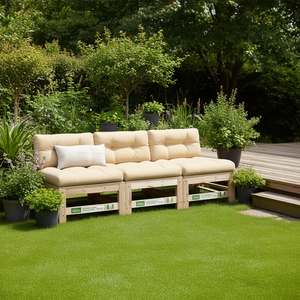 Set Divano da Giardino in Legno di Pino Massiccio, Arredamento da Esterno per Patio, Design Rustico con Cuscini Resistenti - Product Image 2