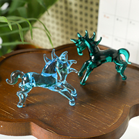 Figurine de cheval en verre de Murano artisanale et artistique, statue animale colorée en lampwork pour la décoration de la maison et du bureau
