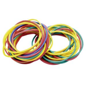 Paquete de 6 anillos grandes de goma para manualidades y uso en la oficina, bandas elásticas coloridas - Product Image 1