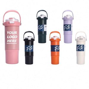 Vaso Personalizado de Acero Inoxidable 316 con Asa - Botella de Agua con Aislamiento al Vacío de Doble Pared para Gimnasio, Deportes y Regalos Promocionales - Product Image 1