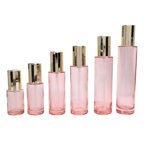 ขวดน้ำไฮดราเอสเซนส์สีชมพูขนาด100มล. ผลิตภัณฑ์ดูแลผิวขวดแก้วทรงตรงแบบอิมัลชันปั๊มแรงดันขวดครีมปิดผนึกขวดปั๊มสเปรย์ - Product Image 3