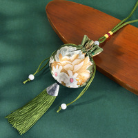 Offre Spéciale – Sachet Vide Recyclable Brodé de Fleurs avec Cordon Coulissant et Pendentif Pompon pour Rangement de Bijoux, Décoration Suspendue Maison et Voiture