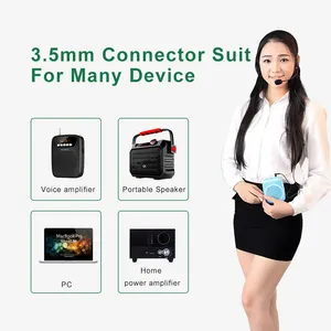 Mikrofon Headset Mini profesional, mikrofon kepala kondenser untuk penguat suara Speaker pemandu wisata