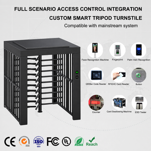 Torniquete Cuadrado de Altura Completa con Recubrimiento de Polvo Negro, Puerta de Seguridad Anti-Escalada con Código RFID y QR para Fábricas, Construcción y Comunidades - Product Image 4