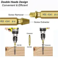 Juego de Extractores de Tornillos Dañados, Brocas HSS de Grado Medio, Extractor de Tornillos Rotos o Desgastados, Kit Pequeño para Extraer Fácil y Rápidamente, Estuche de Plástico