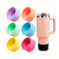 Manchon de protection en silicone pour base de tasse, texturé 3D, pailleté, souple, réutilisable, pour gobelet
