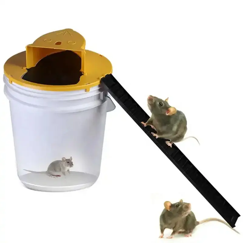 Seau de 5 gallons couvercle rabattable et coulissant 31cm en plastique sans cruauté attrape-rat piège à souris rongeur