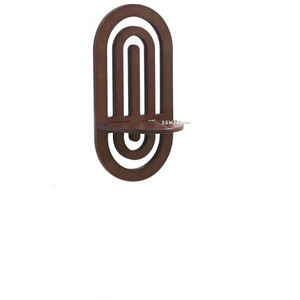 Wooden Bohemian Decorative <b>Wall</b> Floating <b>Shelf</b> Oval Shape Reddish Brown <b>Wall</b> <b>Mounted</b> Display <b>Shelf</b> For Home Decor - Product Image 3