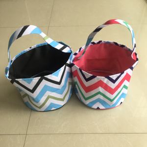 Paniers de Pâques décoratifs recyclés bleus et roses de grande capacité pour la chasse aux œufs - Product Image 4