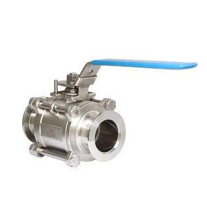 Vanne à bille manuelle sanitaire en acier inoxydable de haute qualité 3 pièces sous vide avec <span class=keywords><strong>KF</strong></span> - Product Image 2