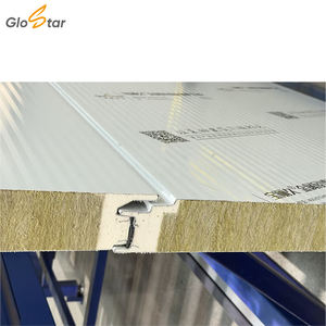 Pannello <span class=keywords><strong>Sandwich</strong></span> in Lana di Roccia a Doppio Strato da 100mm con PU, Ignifugo e ad Alta Capacità di Carico, per Rivestimenti di Magazzini - Product Image 4