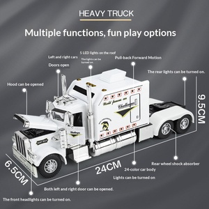 Meilleure Vente : Modèle de Camion Semi-Remorque Peterbilt 389 US en Alliage Moulé sous Pression à l'échelle 1:24, avec Fonction de Recul, Lumières et Sons, Jouet pour Enfants - Product Image 4