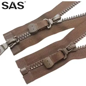 SAS Resin Zipper Manufacture Fancy High Quality Customized Color Long Reinforced Plastic Resin Zipper