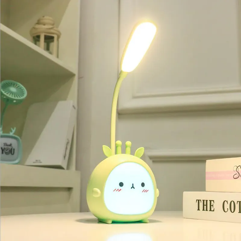 Светодиодный ночник со встроенным аккумулятором и зарядкой через USB, мультяшный Настольный светильник для детей, для обучения, чтения, подарок для детей