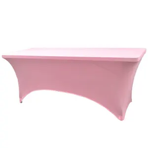 Extension de cils rose, nappe de salon de beauté, couverture de table élastique en polyester spandex