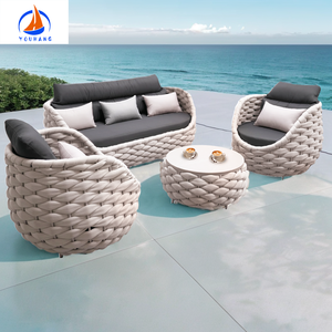 Juego de sofás de <span class=keywords><strong>exterior</strong></span> de cuerda tejida favorita, muebles de jardín, muebles de patio de cuerda, juego de muebles de <span class=keywords><strong>exterior</strong></span>, sofá de cuerda - Product Image 1