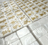 Ensemble de mahjong américain XCL de 160 pièces, tuiles blanches en acrylique de haute qualité, motif gravé doré, pour collection ou cadeau