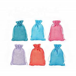 Organic Eco-friendly Custom Logo Small Candy Toy Nuts Gift Pouch Christmas Jute Burlap Drawstring <b>Bag</b> - Product Image 6