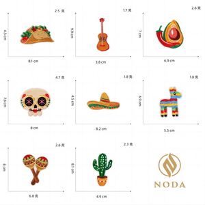 NODA Patch brodé thermocollant Spécialités mexicaines Chapeau de fête, Taco, Guitare, Tambour à main pour la décoration - Product Image 3