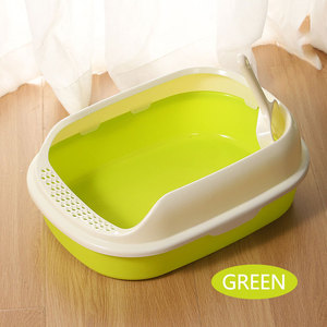 Benutzer definierte große Anti-Splash-Kunststoff-Katzen toilette mit leicht zu reinigender Funktion Inklusive Toiletten schale Schaufel für Exkrement-Trainings katzen - Product Image 4