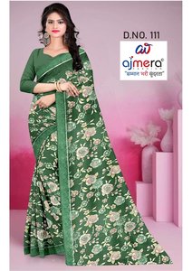 Elegantes Saris de Algodón de Diseño para Mujer, Estilo Moderno, Comodidad Premium, Secado Rápido, Protección Solar, para Oficina, Uso Diario y Festivo - Product Image 5