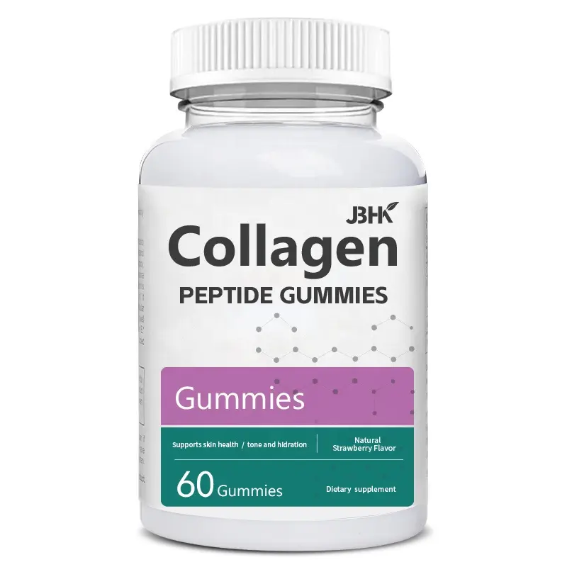 OEM /ODM çok kollajen peptid Gummies + C vitamini + Biotin + hyaluronik asit sağlıklı saç cilt ve çivi destekler