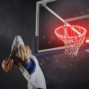 Sensor de puntuación de baloncesto, tira de luz led, luz de aro alimentada por batería USB para jugar juegos de entrenamiento por la noche