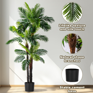 Cây cọ nhân tạo nhựa khổng lồ 8 feet, chống tia UV, bán trực tiếp từ nhà sản xuất, trang trí nhà cửa/ngoài trời, làm xanh, quà tặng sinh nhật - Product Image 6