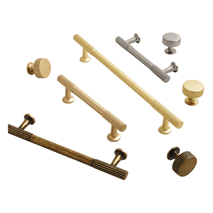 Cream Style Zinc Alloy Cabinet Pulls Handles Knurled Gold <strong>French</strong> Minimalist Design Durable for Wardrobe Drawer Home Bar Bedroom - Product Image 1