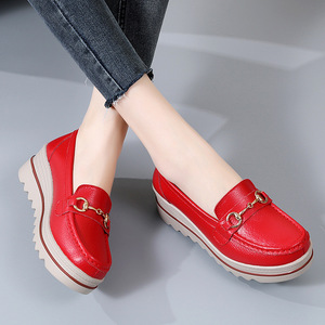 Mocassins compensés en <span class=keywords><strong>cuir</strong></span> véritable pour femme, imperméables et respirants, idéaux pour l'hiver – Fabrication sur mesure - Product Image 4