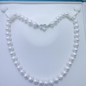Collier de perles d'eau douce Zhuji, 8-9 mm, rond, presque sans défaut, luxe léger, accessoires en argent pur, cadeau pour la fête des mères - Product Image 2