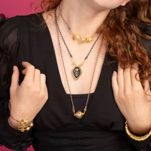 Kalung kalung liontin <span class=keywords><strong>Tarot</strong></span> bola Enamel batu permata zirkon berlapis emas tali warna-warni mode perhiasan untuk wanita - Product Image 2