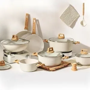 Ensemble de casseroles et poêles antiadhésives en aluminium moulé sous pression Ensemble de casseroles antiadhésives de haute qualité Ensemble d'ustensiles de cuisine en granit Fond d'<span class=keywords><strong>induction</strong></span> - Product Image 1