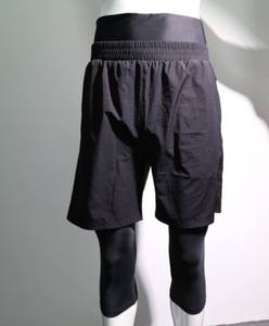 Мусульманские плавательные шорты с высокой талией, двухслойные, длиной до колен, индивидуальный логотип, однотонные, 2 в 1, быстросохнущие мусульманские спортивные шорты из полиэстера - Product Image 1