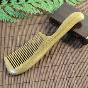 Peine para el cabello de madera de sándalo verde, 19 cm, hecho a mano para uso doméstico, para la población en general - Product Image 2