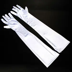 S7057F Bride gloves extended elbow -colored satinine aminotids sunscreen covered scar wedding photo party wedding gloves