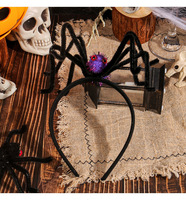Bandeau araignée d'Halloween avec boules moelleuses Accessoire de fête de déguisement Blague Bandeau de cheveux amusant Festival Performance Perruque Cap
