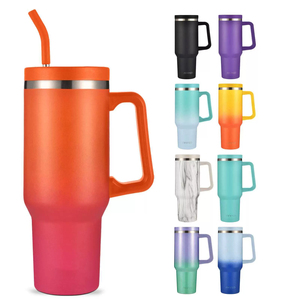 Cross-border Exclusive 40oz Stainless Steel Large-Capacity Vacuum Insulated Car <b>Tumbler</b> Handle <b>Straw</b> <b>Cup</b> Car-Mounted Ice - Product Image 2