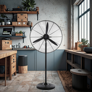 Ventilador de Pedestal Industrial de Alta Potencia con Barra Recta Autoblocante de Metal de 20/26/30 Pulgadas para Hogar, Taller y Fábrica - Product Image 2