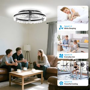 <span class=keywords><strong>Ventilador</strong></span> de Techo LED Plegable de 120-277V, 32W, 4320LM, con Control Remoto y por Teléfono, 7 Aspas, 6 Velocidades, <span class=keywords><strong>Diseño</strong></span> Moderno, Color Blanco - Product Image 5