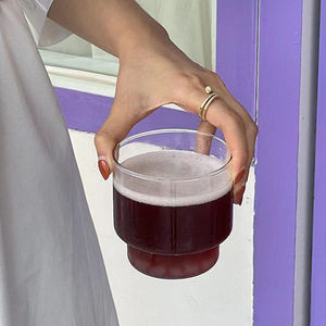 Bicchiere per Caffè <span class=keywords><strong>Freddo</strong></span> 56H Stile Instagram Bottiglia d'Acqua in Vetro Resistente al Calore Impilabile Tazza da Ristorante per Cold Brew <span class=keywords><strong>Latte</strong></span> - Product Image 4