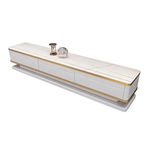 Ensemble de table basse et support tv assorti <span class=keywords><strong>en</strong></span> acier inoxydable, table basse moderne mable, 75 <span class=keywords><strong>pouces</strong></span>, 2 pièces - Product Image 2