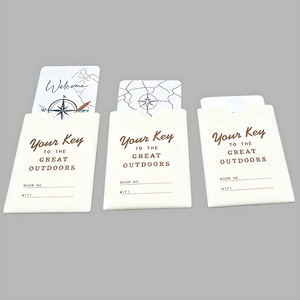 2.4x3.5 tùy chỉnh thiết kế giấy khách sạn thẻ chìa khóa thư mục thẻ chìa khóa tay áo phòng phong bì chủ thẻ - Product Image 1