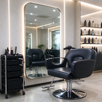 Fauteuil de Barbier Portable Moderne en Cuir PU Durable avec Hauteur Réglable et Inclinaison pour Salon, Appartement, Salon de Coiffure, Atelier